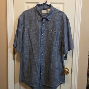 CE Schmidt Workwear Short Sleeve Shirt Button Down Navy Blue Men’s Med New NWT